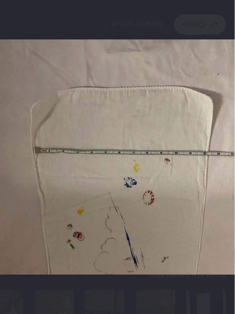 Vintage Hand Embroidered Dresser Scarf Table Runner White Linen Cottagecore